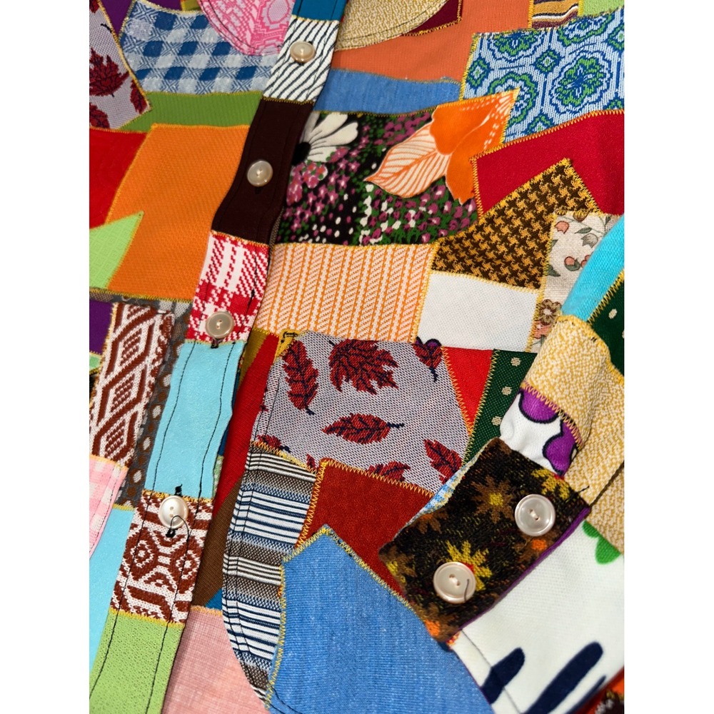 Crazy Quilt 70's Patchwork Pieced Jacket - image 2